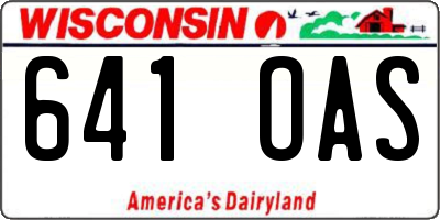 WI license plate 641OAS