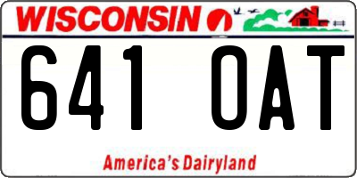 WI license plate 641OAT