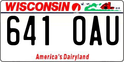 WI license plate 641OAU