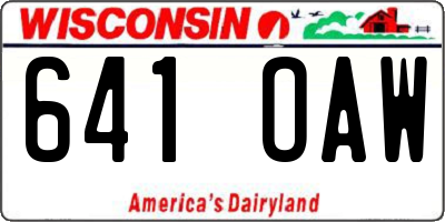 WI license plate 641OAW