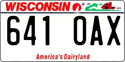 WI license plate 641OAX