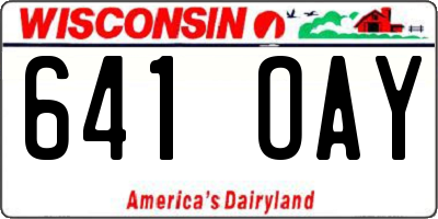 WI license plate 641OAY