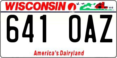 WI license plate 641OAZ