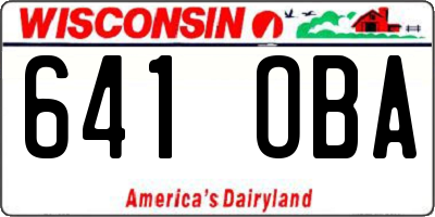 WI license plate 641OBA