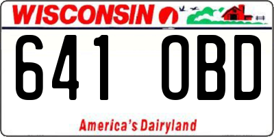 WI license plate 641OBD