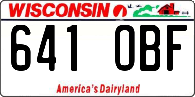 WI license plate 641OBF