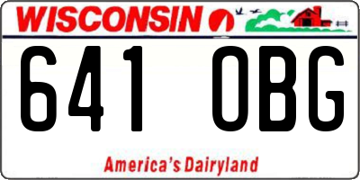 WI license plate 641OBG