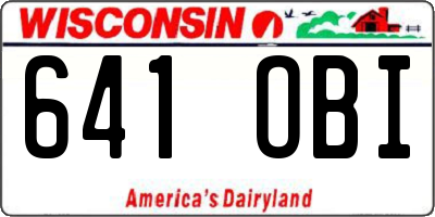 WI license plate 641OBI