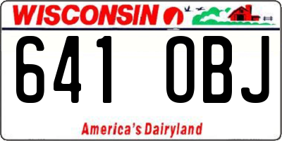 WI license plate 641OBJ
