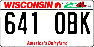WI license plate 641OBK