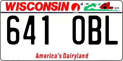 WI license plate 641OBL