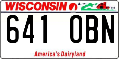 WI license plate 641OBN