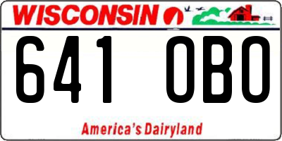 WI license plate 641OBO