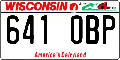 WI license plate 641OBP