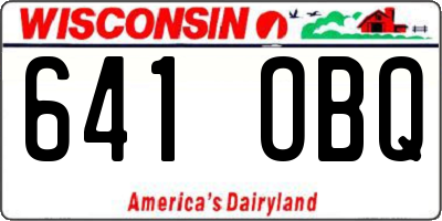 WI license plate 641OBQ