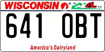 WI license plate 641OBT