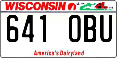 WI license plate 641OBU