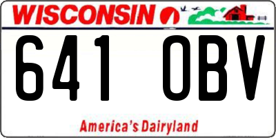 WI license plate 641OBV