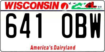 WI license plate 641OBW