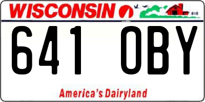 WI license plate 641OBY