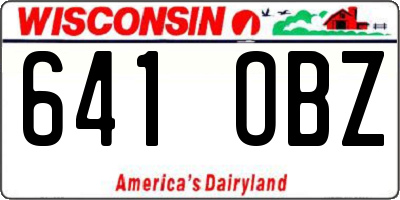 WI license plate 641OBZ