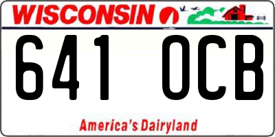 WI license plate 641OCB