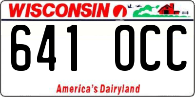 WI license plate 641OCC