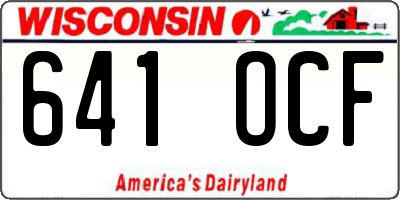 WI license plate 641OCF