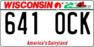 WI license plate 641OCK