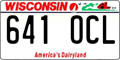 WI license plate 641OCL