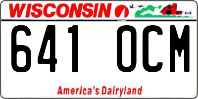 WI license plate 641OCM