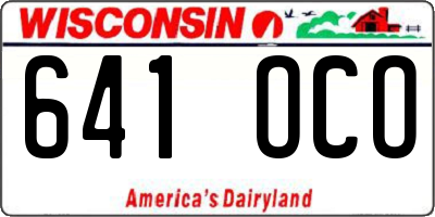 WI license plate 641OCO