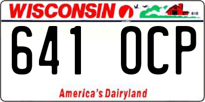 WI license plate 641OCP