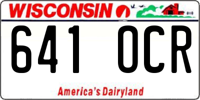 WI license plate 641OCR