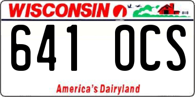 WI license plate 641OCS