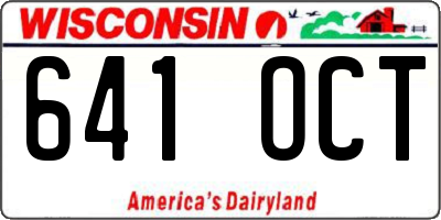 WI license plate 641OCT