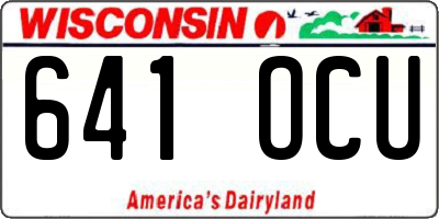 WI license plate 641OCU