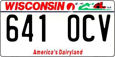 WI license plate 641OCV
