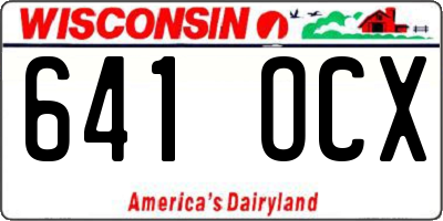 WI license plate 641OCX