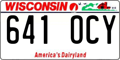 WI license plate 641OCY