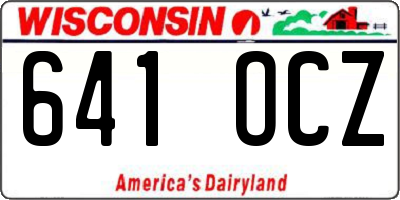 WI license plate 641OCZ