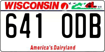 WI license plate 641ODB