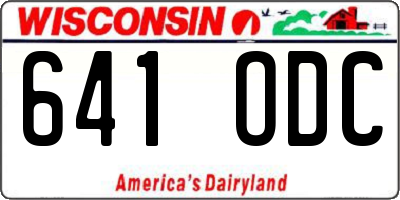 WI license plate 641ODC