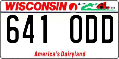 WI license plate 641ODD