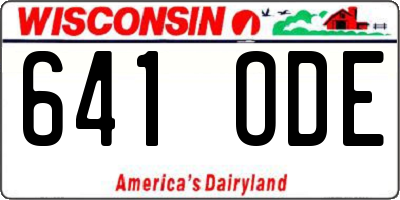 WI license plate 641ODE