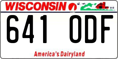 WI license plate 641ODF