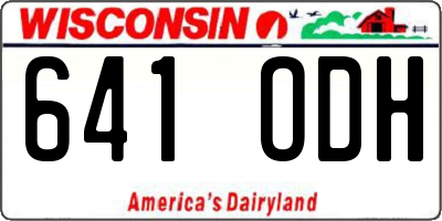 WI license plate 641ODH