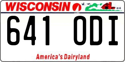 WI license plate 641ODI