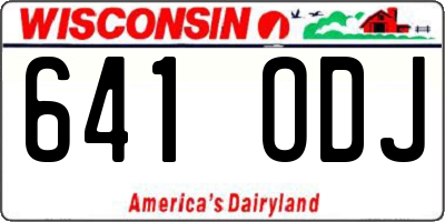 WI license plate 641ODJ