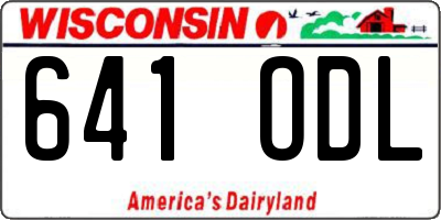 WI license plate 641ODL